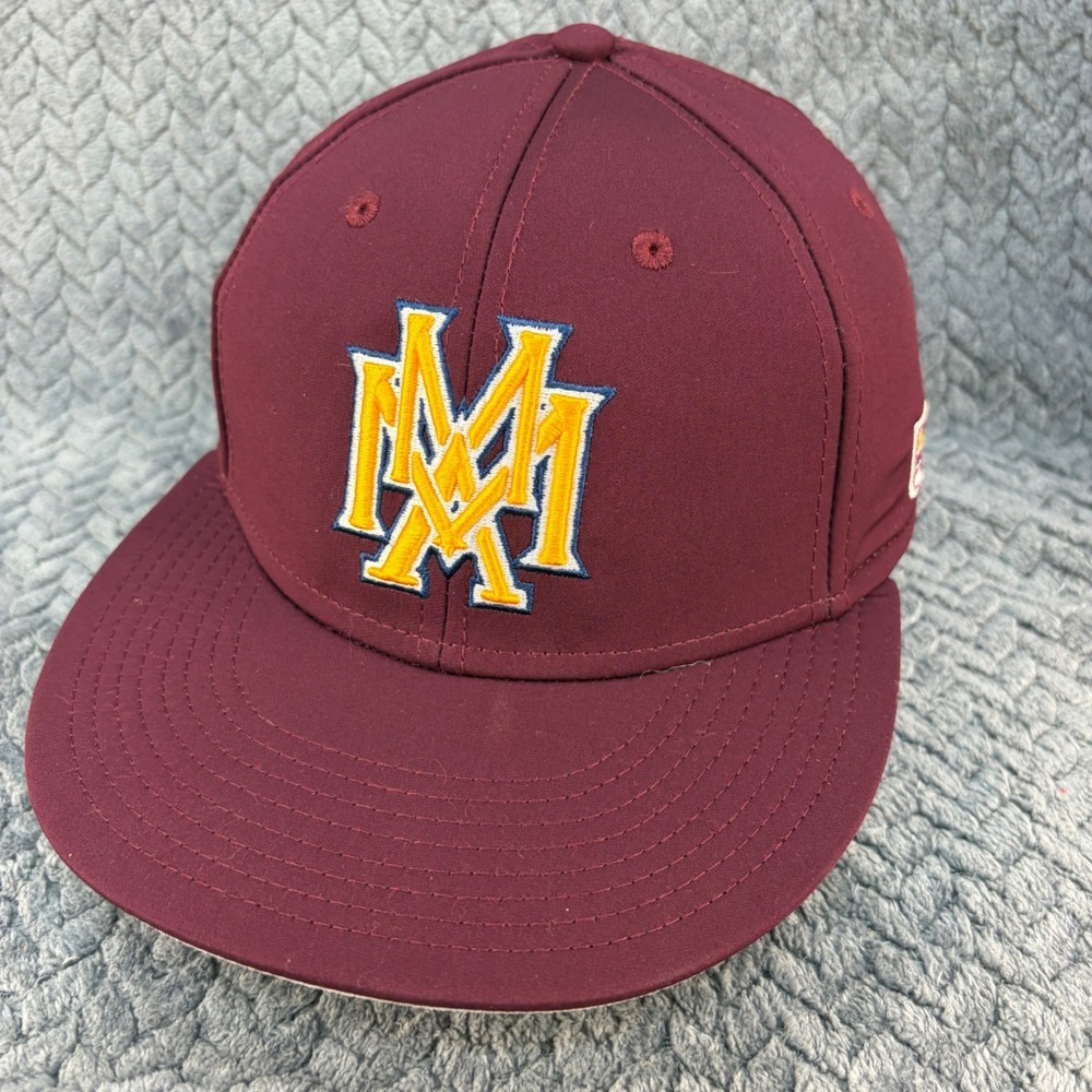 The Game Pro Fitted Baseball Hat Maroon Honor Embroidered Size S Maroon Burgundy